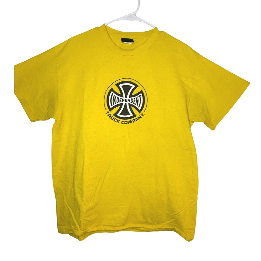Vintage Independent Truck Company Cross Logo Yellow Skate T-Shirt Y2K est. XL